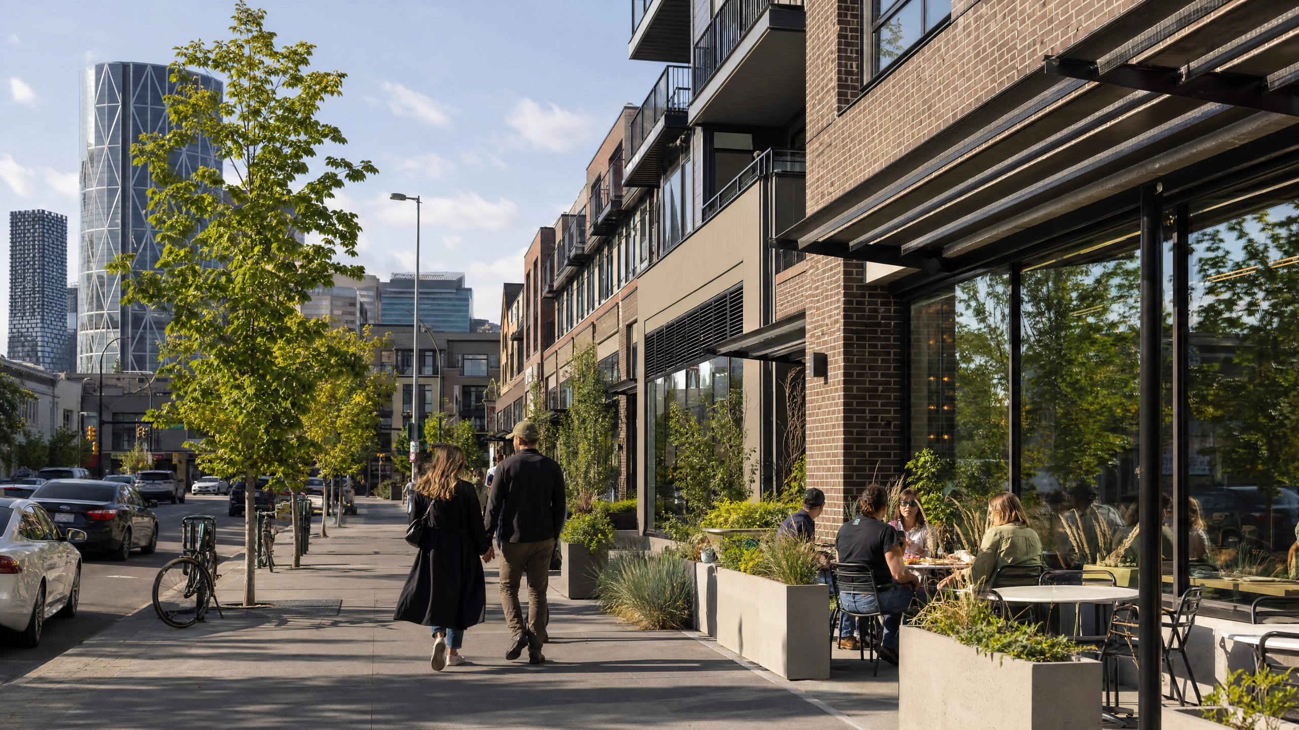 Bridgeland-Riverside walkable main street with polished neighbourhood activity